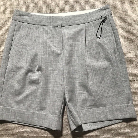 Express Editor Pleated Gray Shorts Size 4 NWOT - Picture 1 of 6